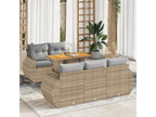 6-piece beige resin wicker garden furniture set with cushions BSYT89894