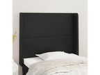 Headboard with wings, Black, 93x16x118/128 cm, Faux Leather, NBMG41412