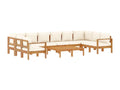 Dekonao TAVL94620 8-piece solid wood garden furniture set with cushions