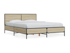Dekonao oak bed frame 135x190 cm engineered wood and metal TEAW06373