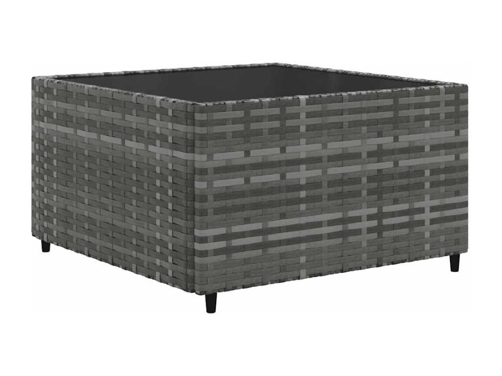 9-piece garden furniture set with cushions, Grey Wicker Resin BOAE16285