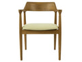Chair with teak and fabric armrests - Natural and cream - Nobellea XDEQ64658