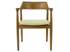 Chair with teak and fabric armrests - Natural and cream - Nobellea XDEQ64658