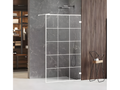 White screen-printed walk-in shower screen 70 cm Nobellea VUIK58152
