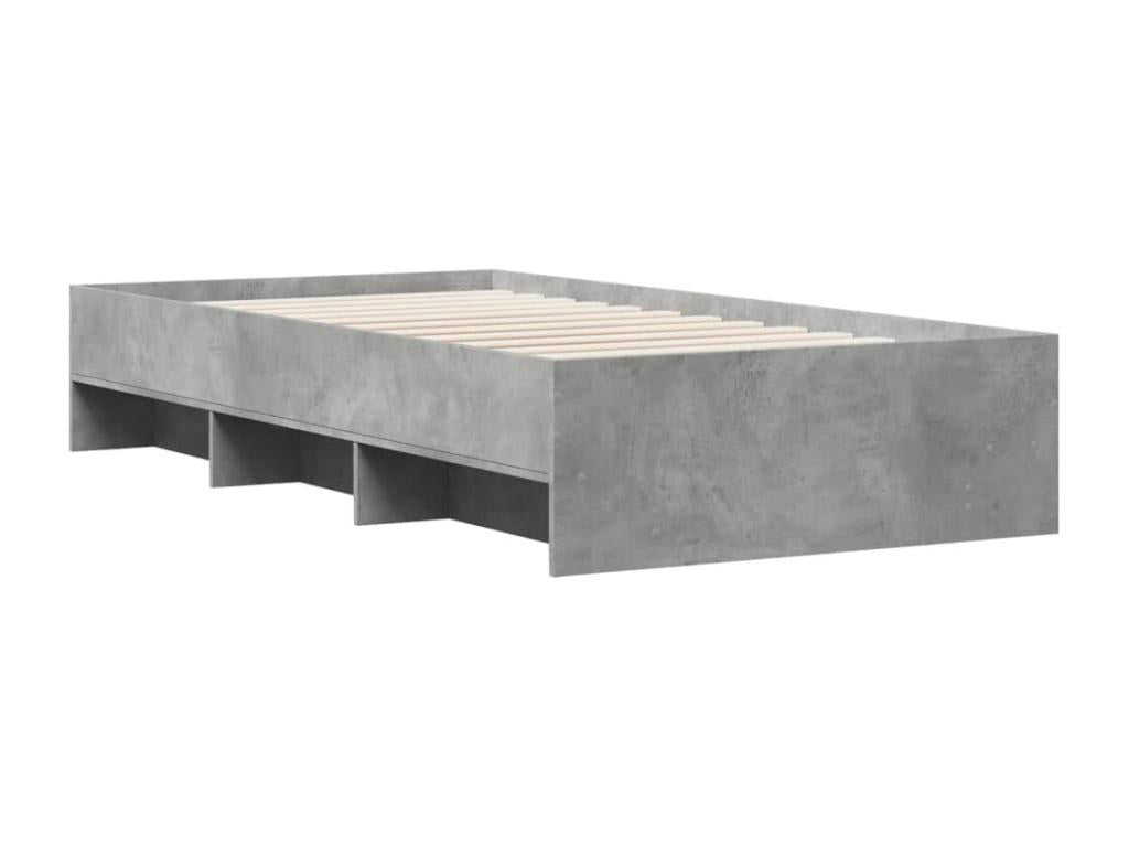 Bed frame without mattress, concrete grey, 90x190cm, engineered wood WGAB48935