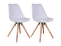 Nobellea - Set of 2 White Chairs with Hevea Wood Legs QBQA82648