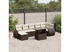 8-piece garden furniture set with brown resin wicker cushions HMFZ93028