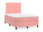 Upholstered bed base with mattress, Pink, 120x200 cm, Velvet, AFOA68812