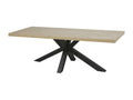 Nobellea - 230cm Table, Wood Look, French Nobellea, Black Metal Star Base NNJS78273