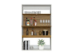 White and Chestnut Secretary Bar Cabinet with 4 Niches, W 90 H 140.5 D 36 cm DPIL25701