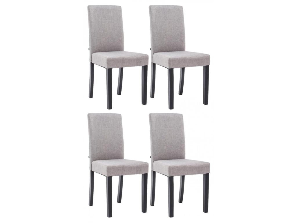 Set of 4 Dining Chairs - Fabric/Wood - Light Grey - Nobellea LETG21951