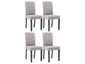 Set of 4 Dining Chairs - Fabric/Wood - Light Grey - Nobellea LETG21951
