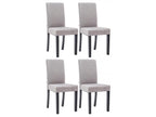 Set of 4 Dining Chairs - Fabric/Wood - Light Grey - Nobellea LETG21951