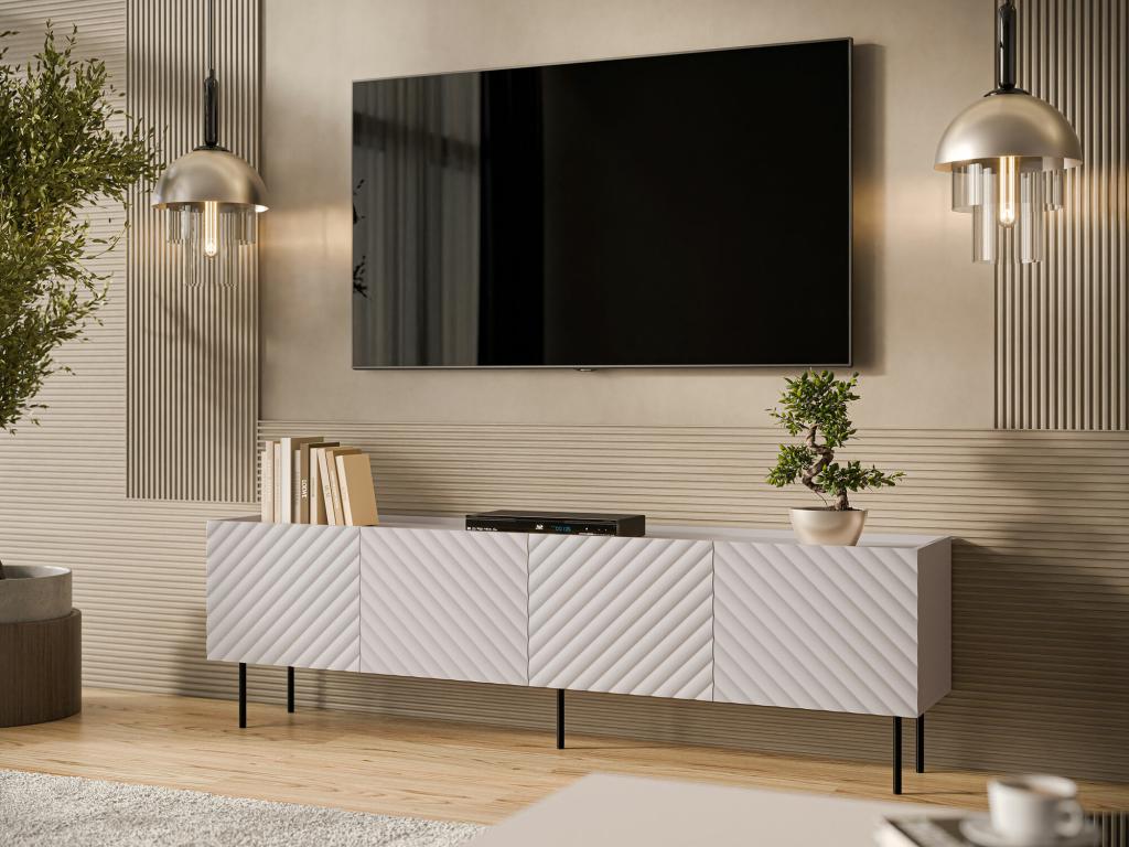 Nobellea U104 Cashmere TV Stand - Black 200x59x40cm SQBM23924