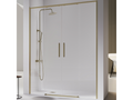Boisona brushed gold shower enclosure with 2 fixed glass panels and 2 sliding doors, 159-161.6 cm, MNOV38922