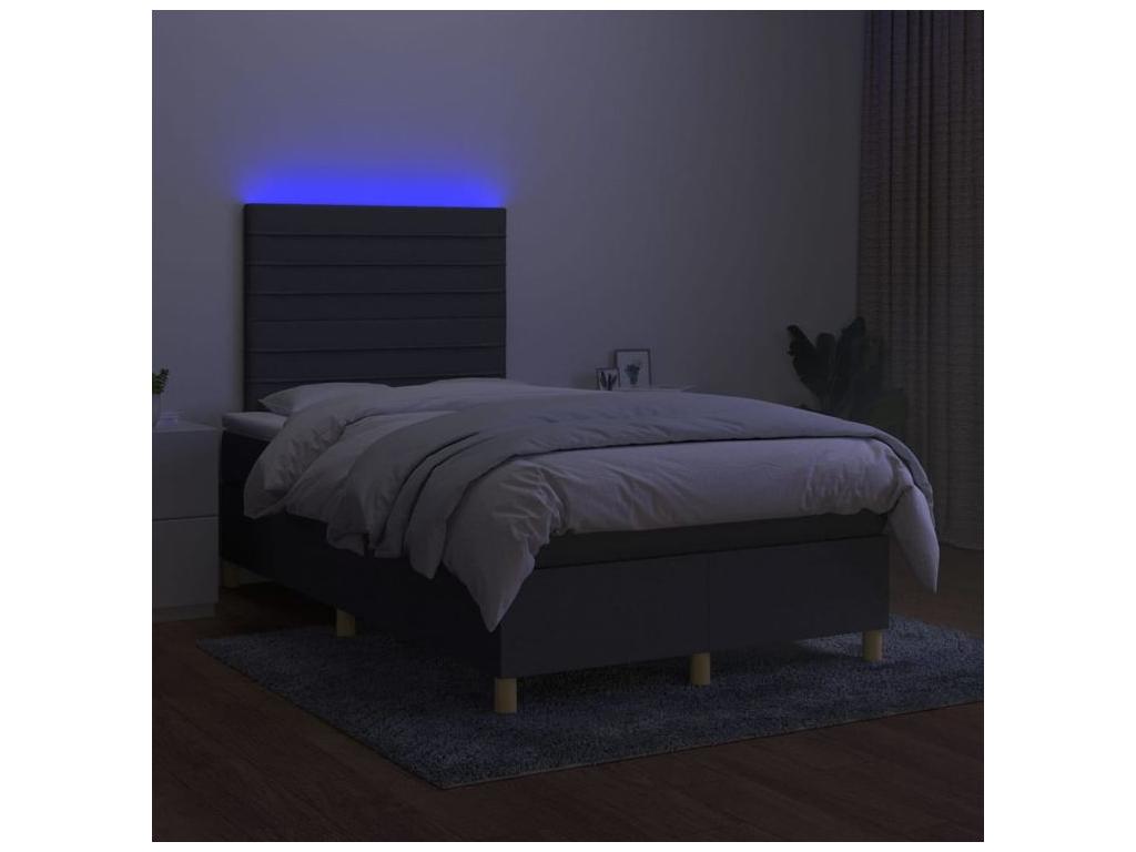 Nobellea bed base and mattress with LED lighting, Dark Grey, 120x200 cm, FAYG21516
