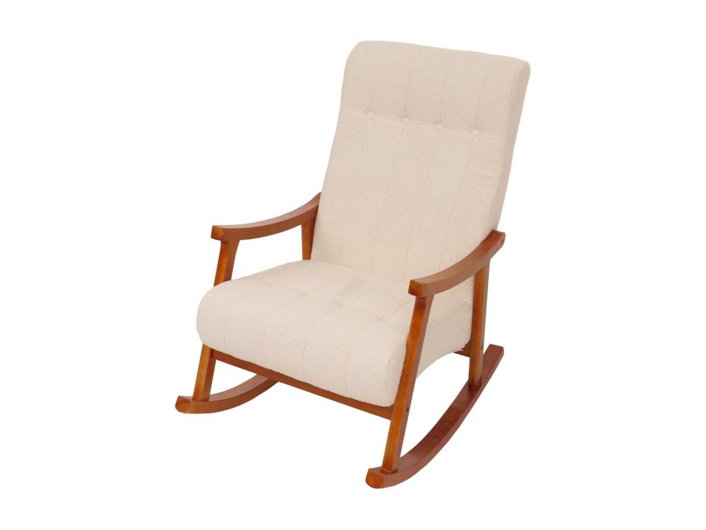 Nobellea-K10 cream rocking chair with walnut-effect frame VTBH97516