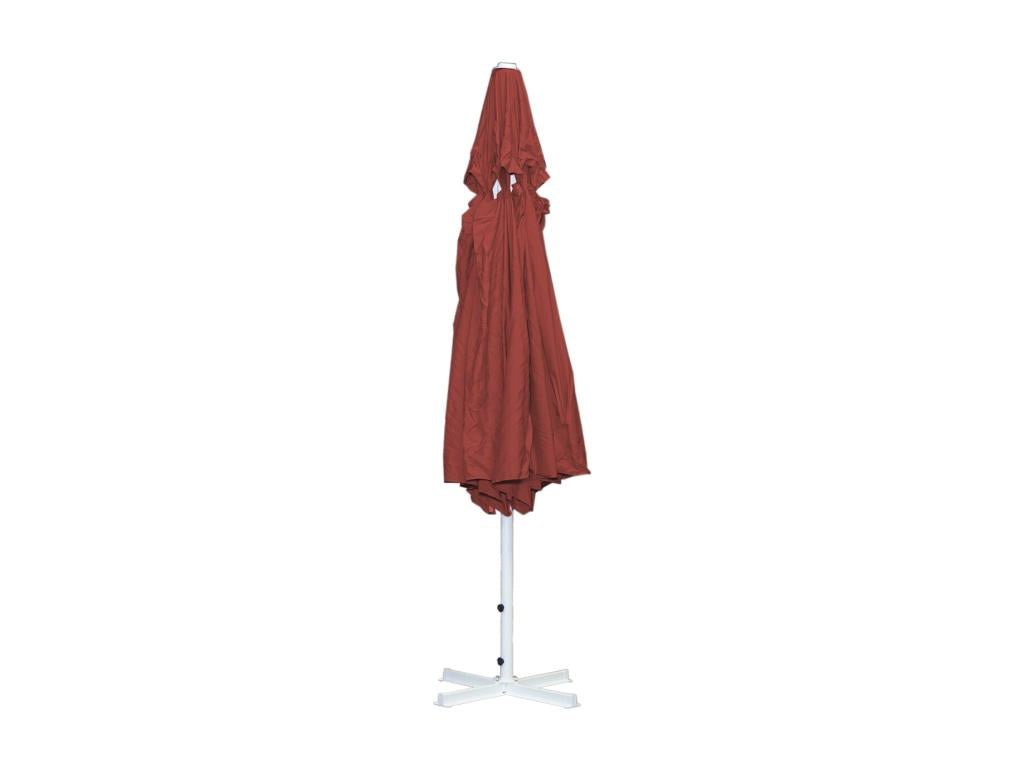 Boisona II gastronomy parasol, 5m polyester market parasol with white aluminum pole, 28 kg - red, without stand TYBQ64075