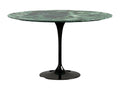 Round Tulip Marble Table - Nobellea Verde Marble Top - Diameter 130 cm - Glossy Black Base FCJB21296