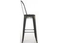 Set of 4 Bar Stools - Metal / Metal - Black-Gold - Nobellea WGOT16366