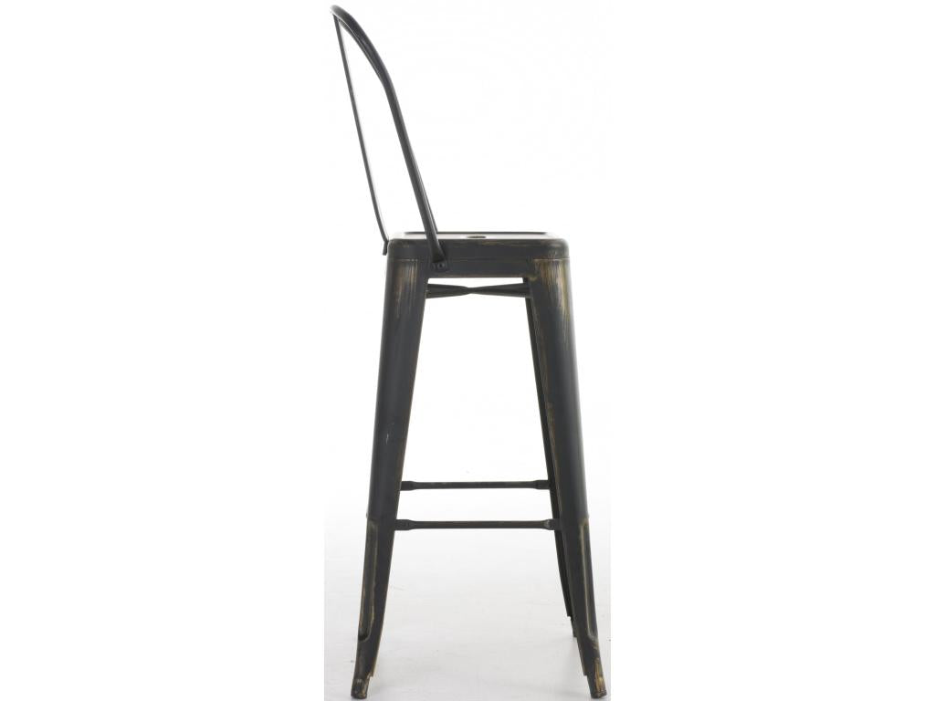 Set of 4 Bar Stools - Metal / Metal - Black-Gold - Nobellea WGOT16366