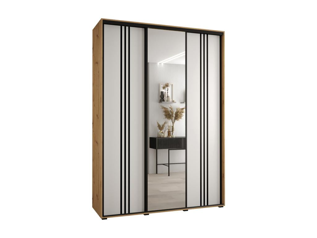 Nobellea 7 Sliding Door Wardrobe 235.2/180/60 3 Doors Nobellea/White/Black ASAW95934