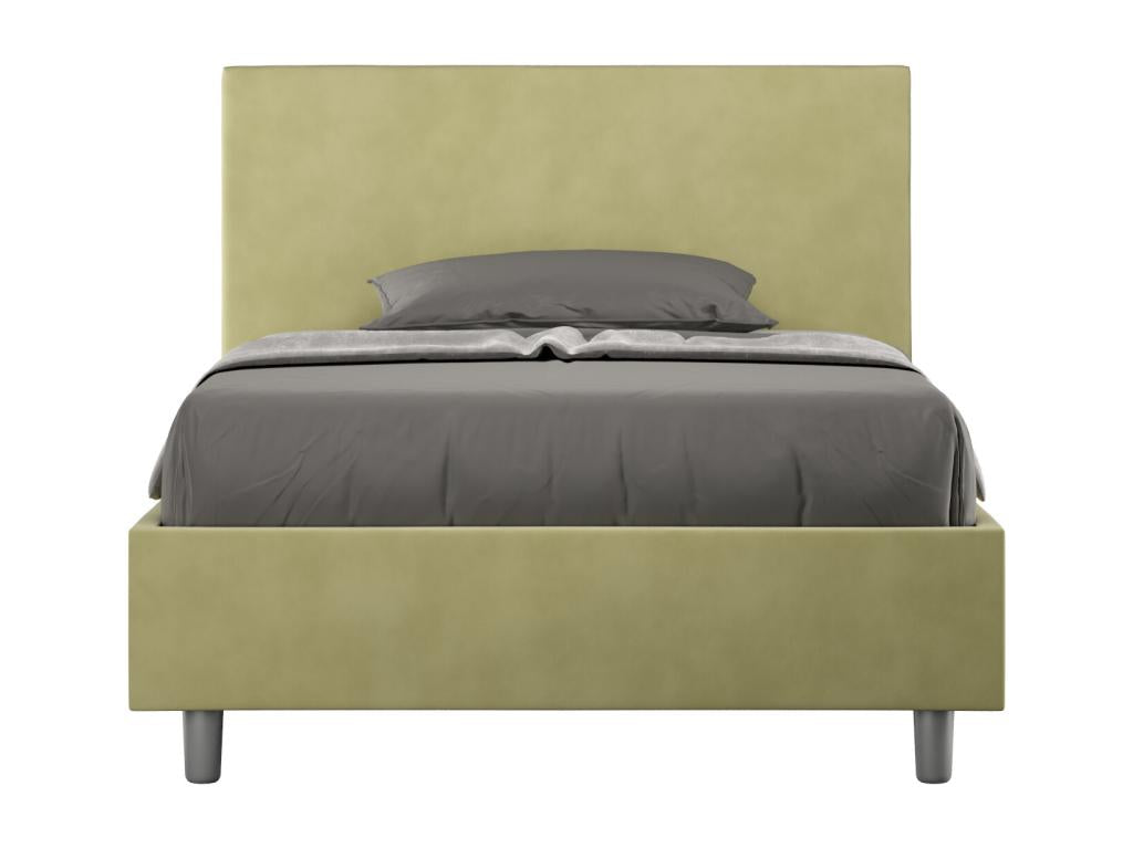 Single bed with 120x210cm upholstered microfiber base, green, Nobellea IFWE57159