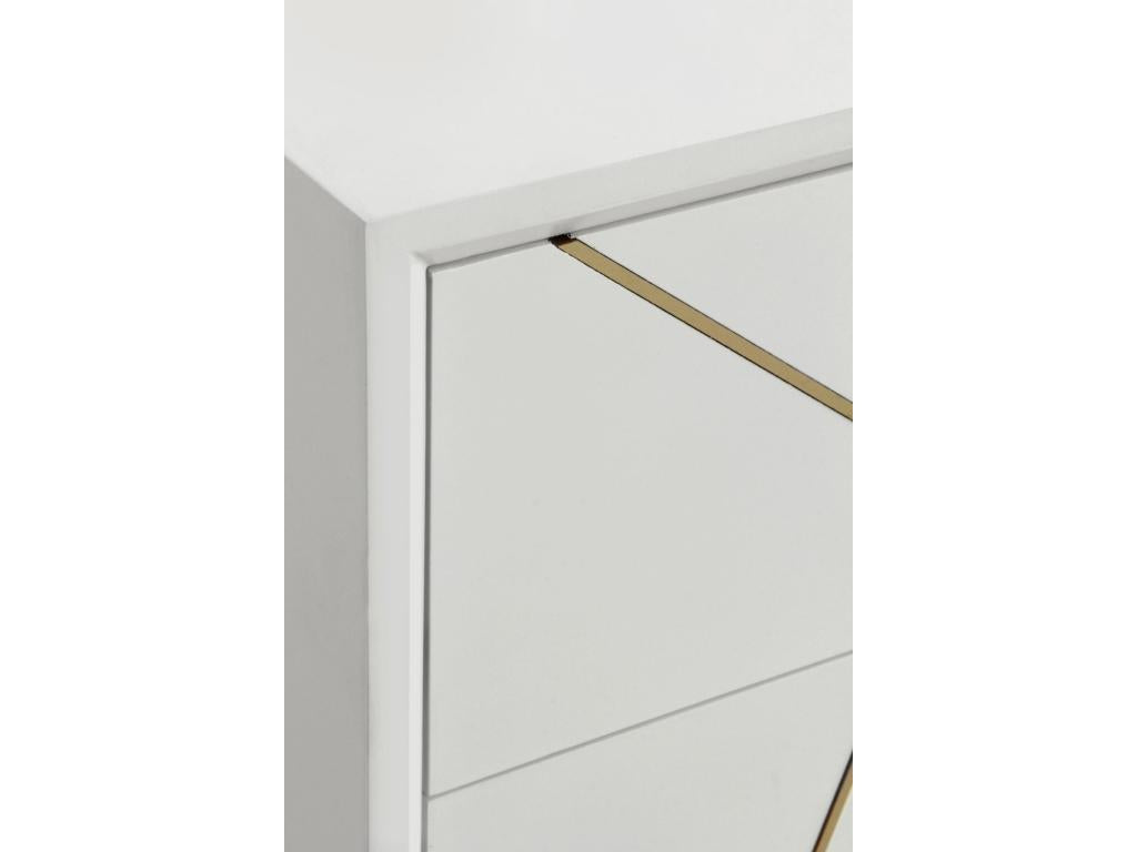 Bedside table with 1 drawer and 1 white lacquered door QDFD64412