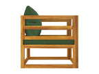 Dekonao QFRD99244 Solid Wood Garden Chair with Green Cushions
