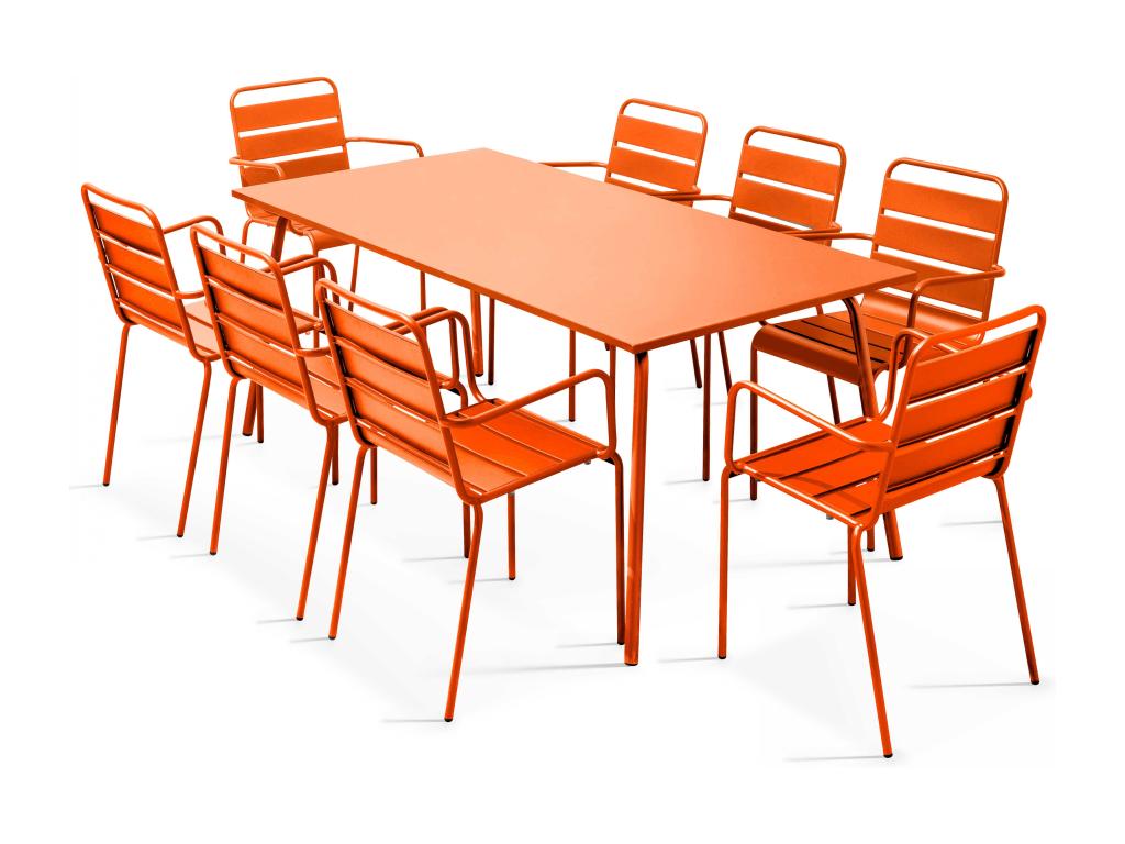 Nobellea FBDA92669 Metal Garden Table and 8 Chairs Set