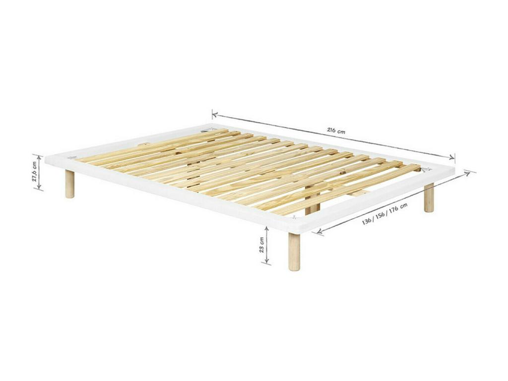 Double bed 160x200 cm solid wood white Nobellea NJIR74182