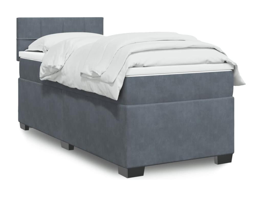 Dekonao bed base with mattress, Dark Grey, 100x200 cm QXZE07822