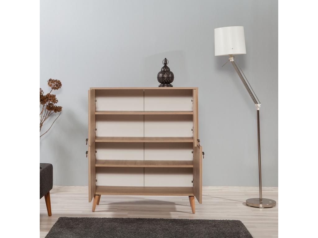 Nobellea 728 EOVB17565 4-door light wood slatted storage unit