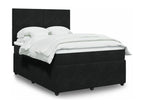 Dekonao bed base and mattress, black, 160x200 cm, velvet, SIZE30206
