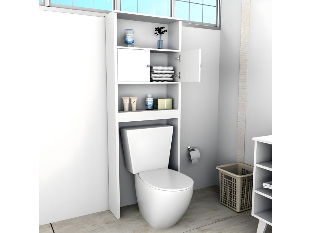 Bathroom cabinet with 2 white doors and 2 shelves, W 65 H 175 D 22 cm KVJP50809