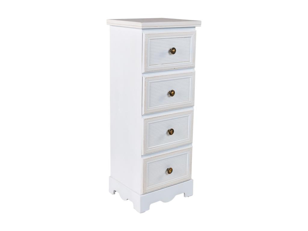 White wooden chest of drawers 31x26x80h AQTA66697