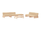 6-piece garden furniture set with solid wood cushions LCFO41142