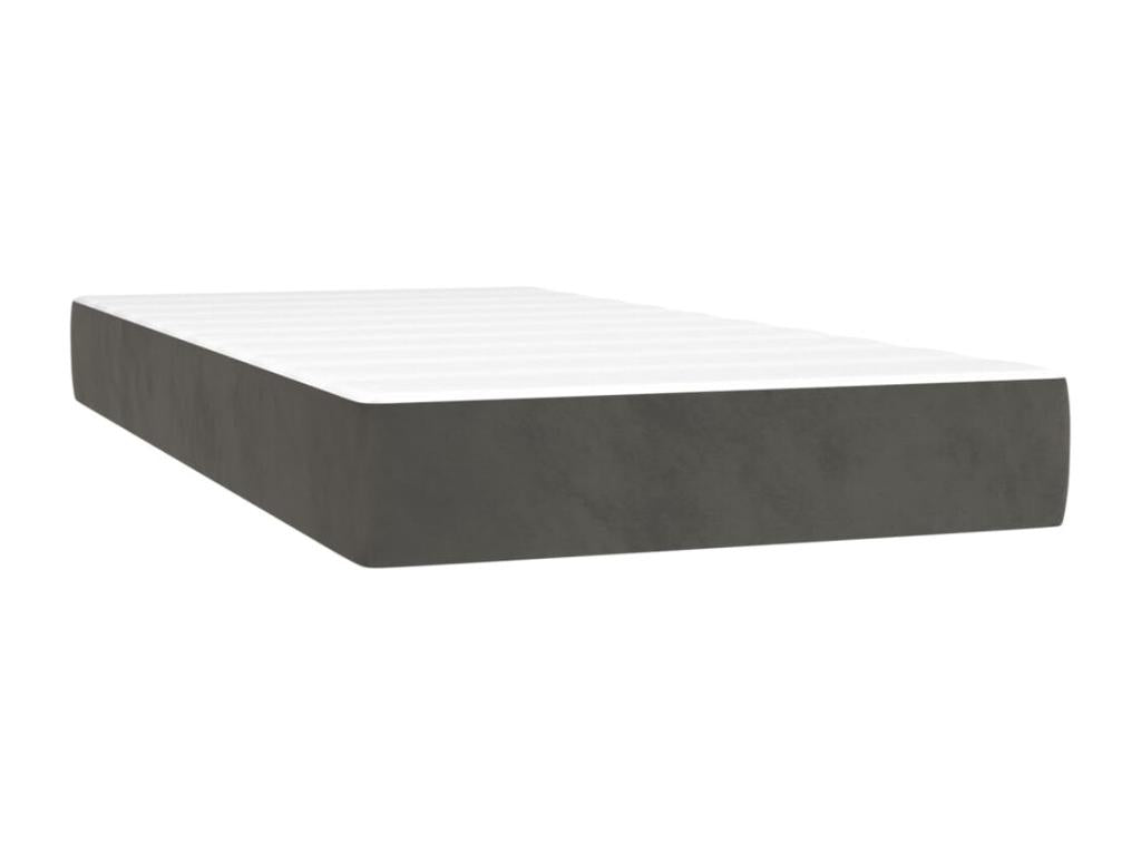 Upholstered bed base and mattress, Dark Grey, 80x200 cm, Velvet, PGXI17072