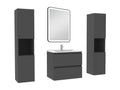 60cm Bathroom Furniture with Illuminated Mirror Column, 3 Dimmable Colors, Anthracite LNQS21941