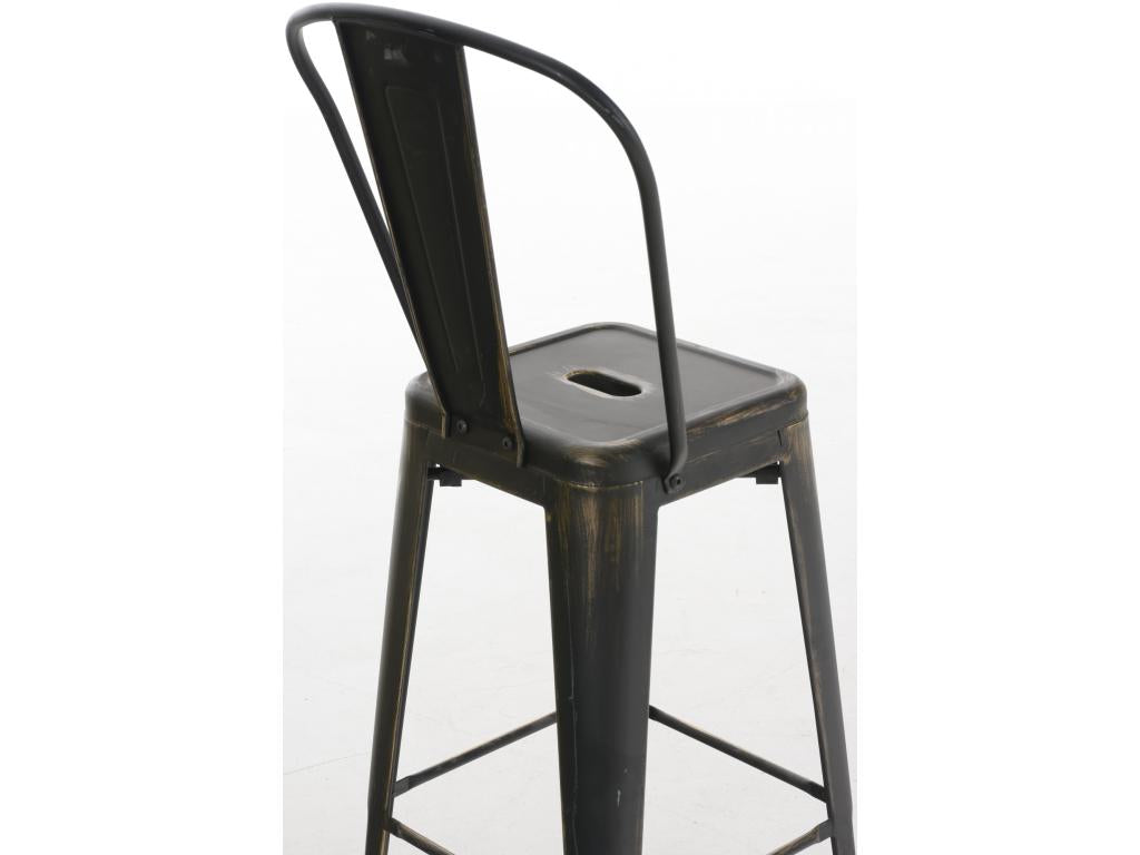 Set of 4 Bar Stools - Metal / Metal - Black-Gold - Nobellea WGOT16366