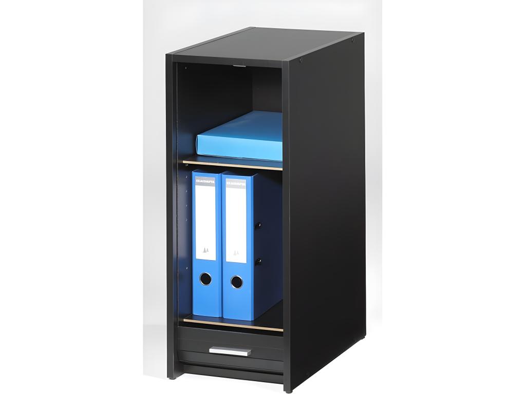 Black Desk with 2 Sliding Door Drawers, 120 cm - Fairy Colour 217 AGMD33190