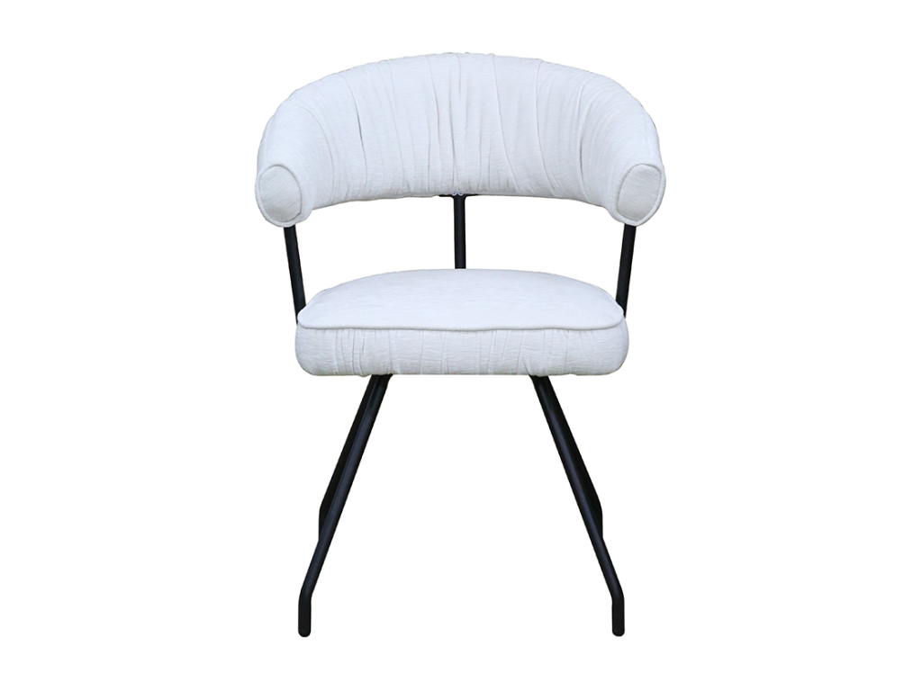 Chair - cream white woven fabric - Nobellea WKNM44587
