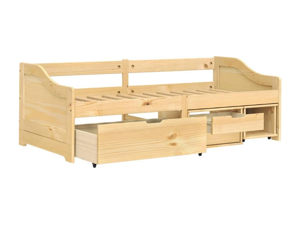 Daybed with 3 drawers IRUN 90x200 cm solid pine wood EBJT62219
