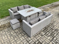 8-seater rattan garden furniture set with 2 sofas and indoor patio furniture, light grey SWSD50429