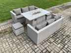 8-seater rattan garden furniture set with 2 sofas and indoor patio furniture, light grey SWSD50429