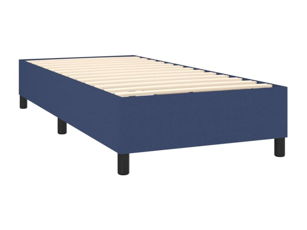 Upholstered bed base with mattress, blue, 100x200 cm, fabric, SXJB66008