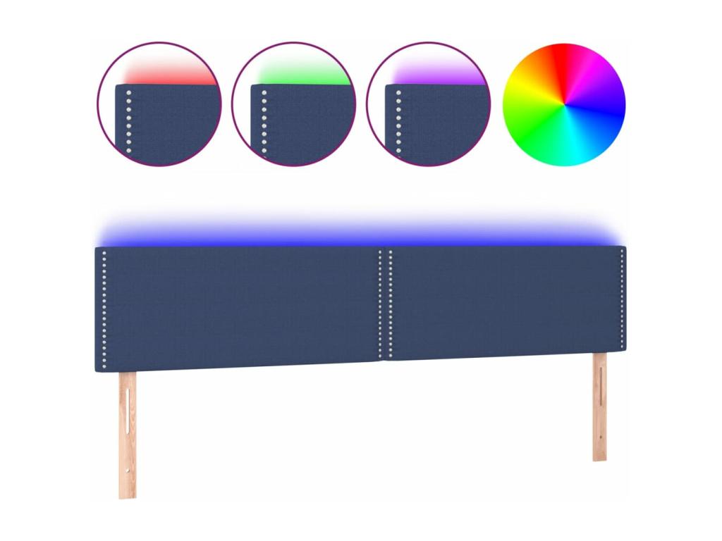 Blue LED Headboard 180x5x78/88 cm Fabric YUDS50919