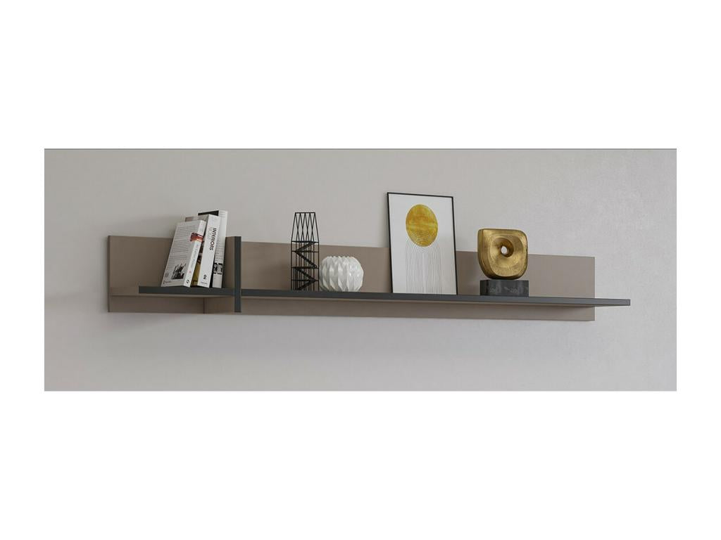 180cm wall shelf in beige and black - Nobellea Collection. QFRQ98376