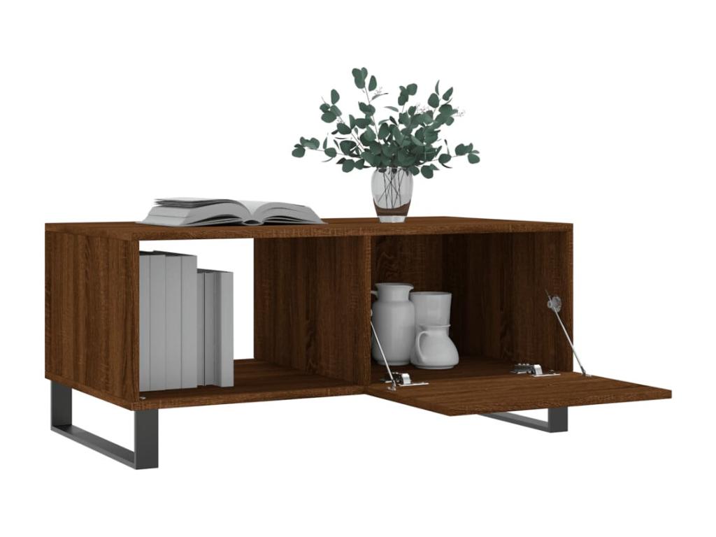 Coffee table in brown oak, 90x50x40 cm, engineered wood, FOFS54957