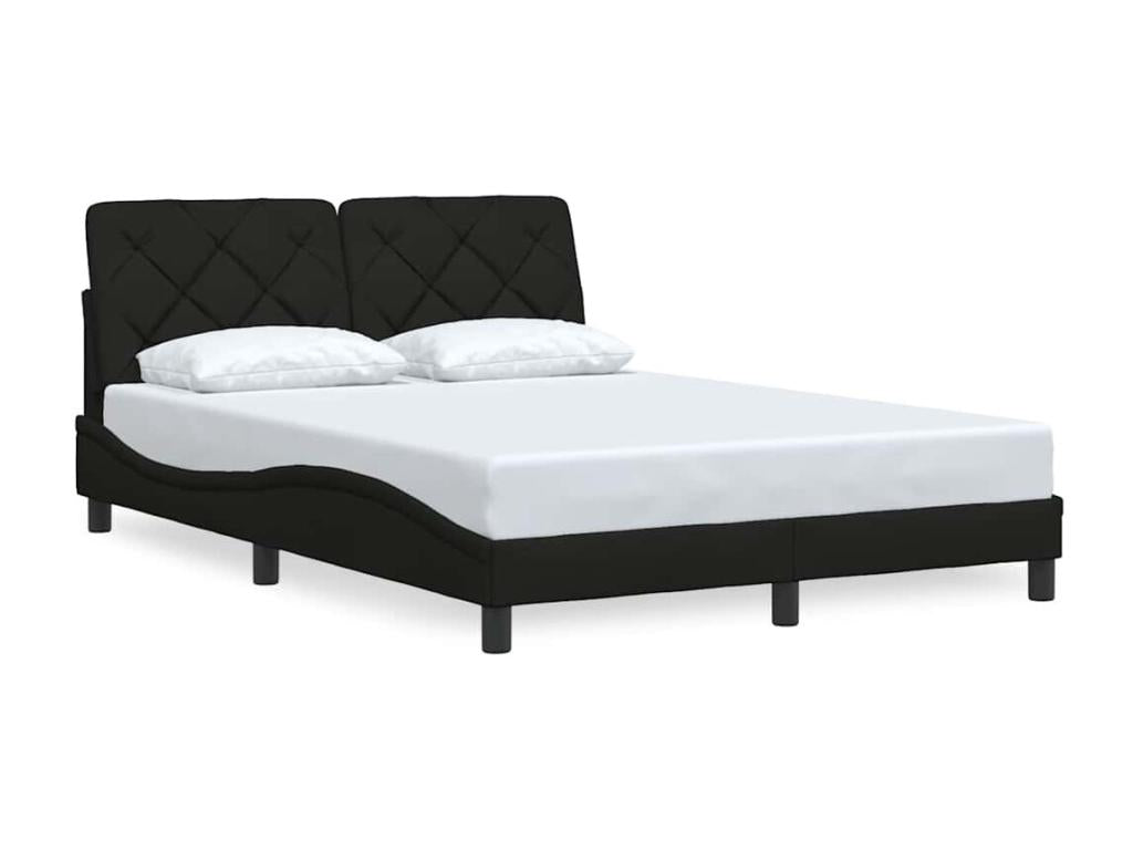 Black bed frame without mattress, 120x200 cm, fabric QIFY50960